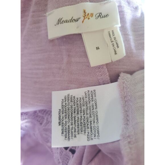 Meadow Rue Top Womens Small Light Purple Cold Shoulder Knit Floral Half Sleeve - Picture 4 of 4